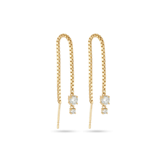 stone and strand Diamond Block Chain Drop Earring
