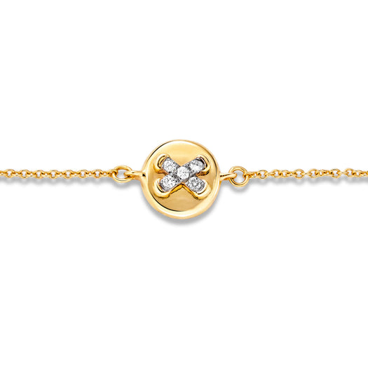 Stone And Strand Diamond Button Bracelet