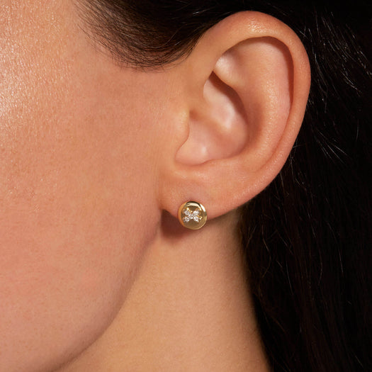 Stone And Strand Diamond Button Studs