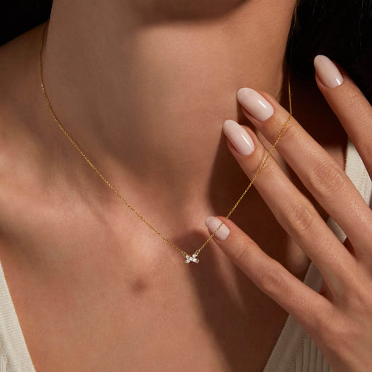 Stone And Strand Diamond Cross Stitch Necklace