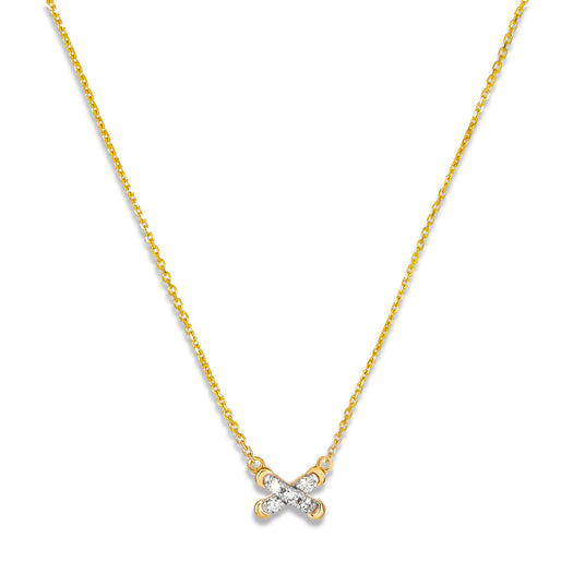 stone and strand Diamond Cross Stitch Necklace