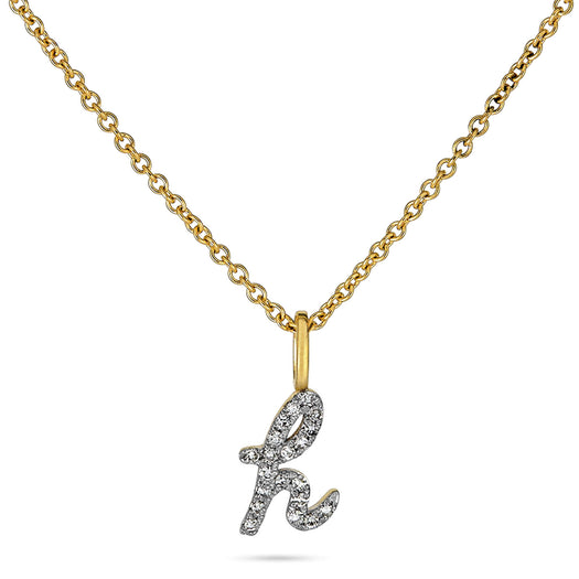 stone and strand Diamond Cursive Initial Necklace