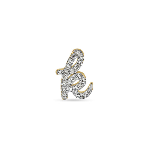 stone and strand Diamond Cursive Initial Stud