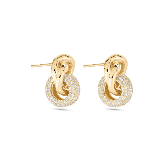 Stone And Strand Diamond Forme Knot Earrings