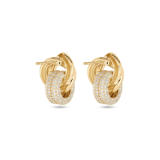 Stone And Strand Diamond Forme Knot Earrings