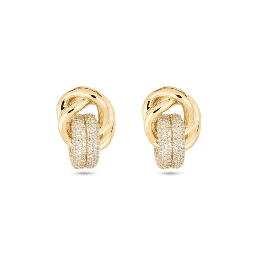 stone and strand Diamond Forme Knot Earrings