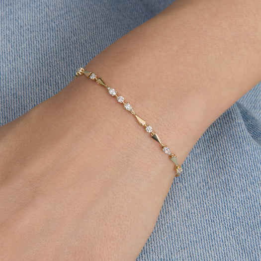 Stone And Strand Diamond Gold Link Bracelet