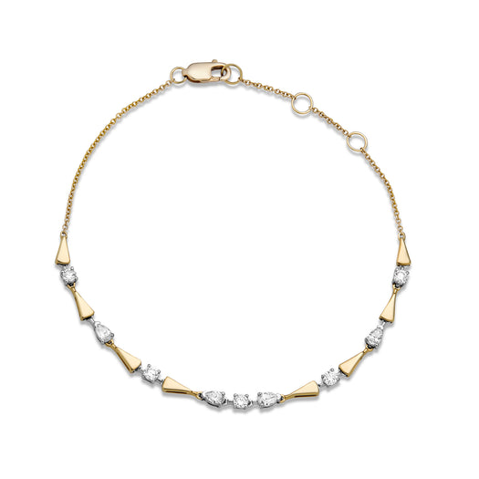 stone and strand Diamond Gold Link Bracelet