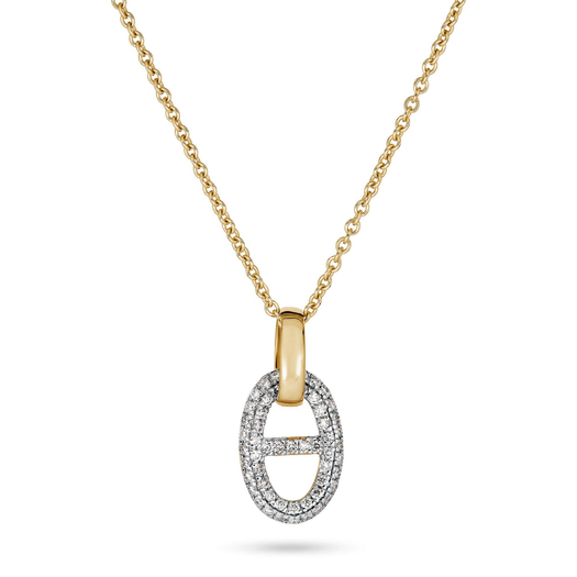 stone and strand Diamond Hardware Necklace