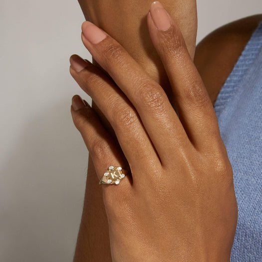 Stone And Strand Diamond Orbit Pinky Signet Ring