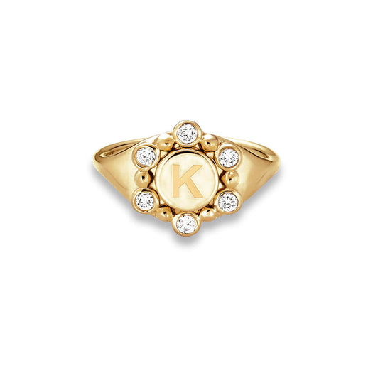 stone and strand Diamond Orbit Pinky Signet Ring