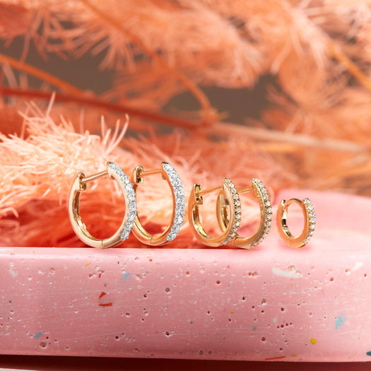 Stone And Strand Diamond Pave Huggie Earrings