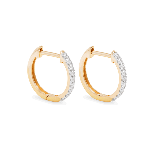 stone and strand Diamond Pave Huggie Earrings