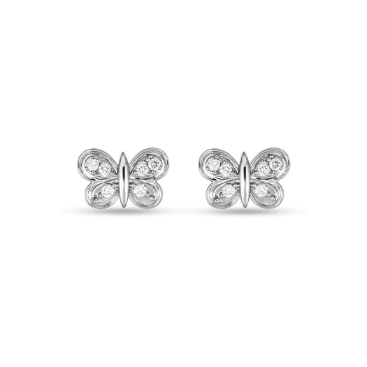 stone and strand Diamond Puff Butterfly Studs