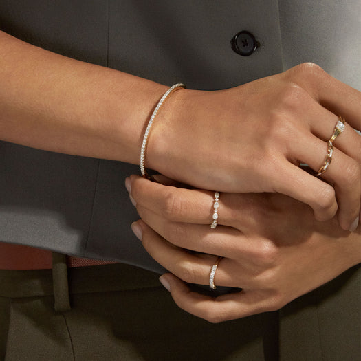 Stone And Strand Diamond Stroke Tennis Bangle