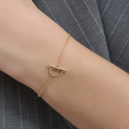 Stone And Strand Diamond Toggle Link Bracelet