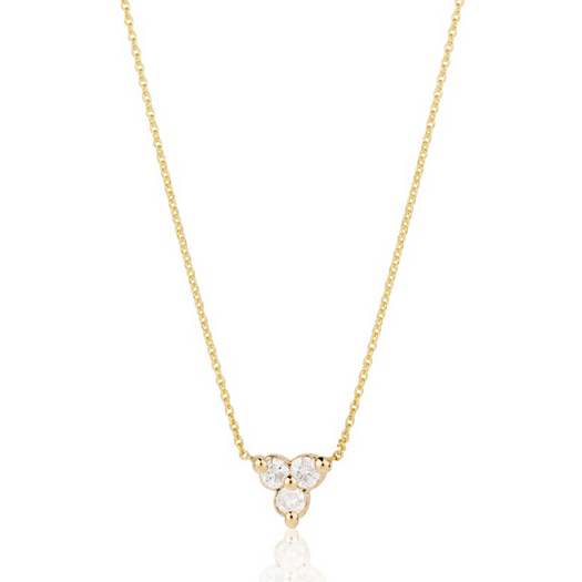 stone and strand Diamond Triad Necklace