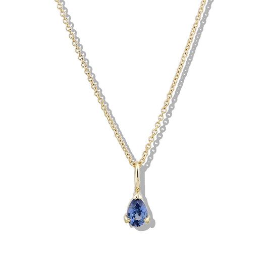 stone and strand Elegant Pear Birthstone Necklace