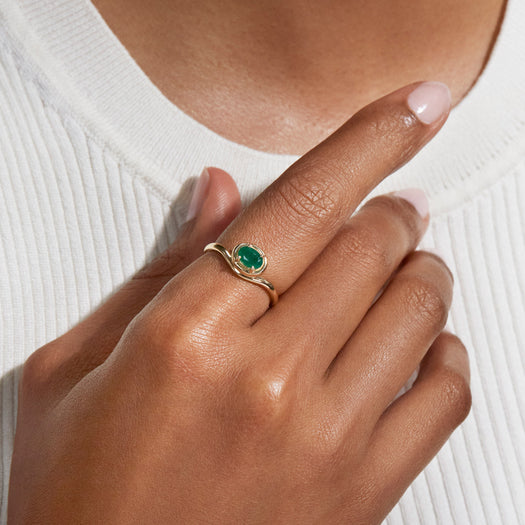Stone And Strand Emerald Bonbon Merge Ring