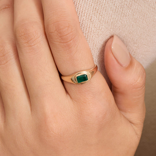 Stone And Strand Emerald Cut Birthstone Signet
