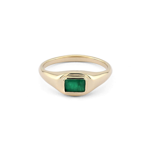 stone and strand Emerald Cut Birthstone Signet