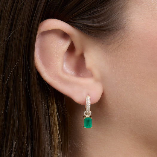 Stone And Strand Emerald Luxe Diamond Huggies