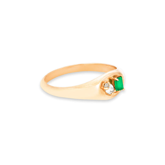 Stone And Strand Emerald Luxe Pinky Signet Ring