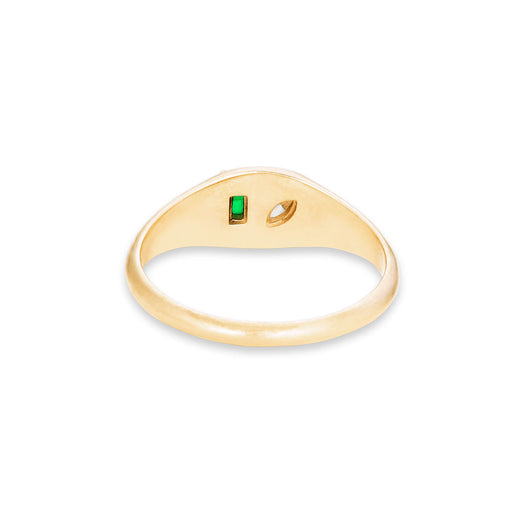 Stone And Strand Emerald Luxe Pinky Signet Ring