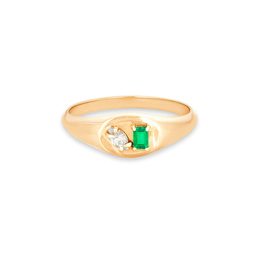 stone and strand Emerald Luxe Pinky Signet Ring