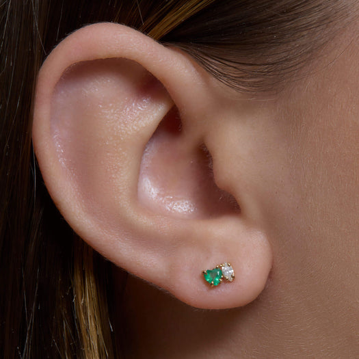 Stone And Strand Emerald Luxe Studs