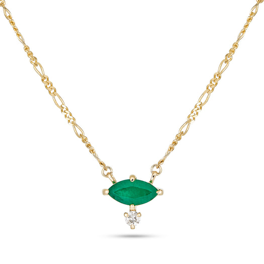 stone and strand Emerald Marquise Necklace