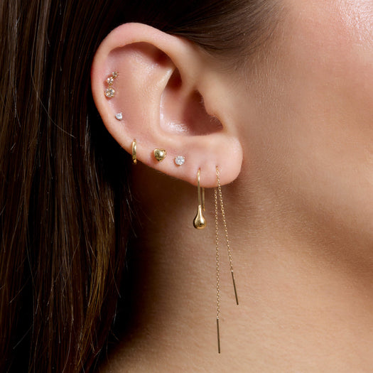 Stone And Strand Extra Long Gold Threader Earring