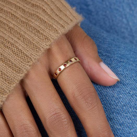 Stone And Strand Fauvist Form Garnet Ring