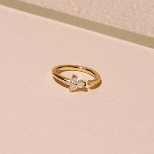 Stone And Strand Fixed Trio Diamond Hoop Earring