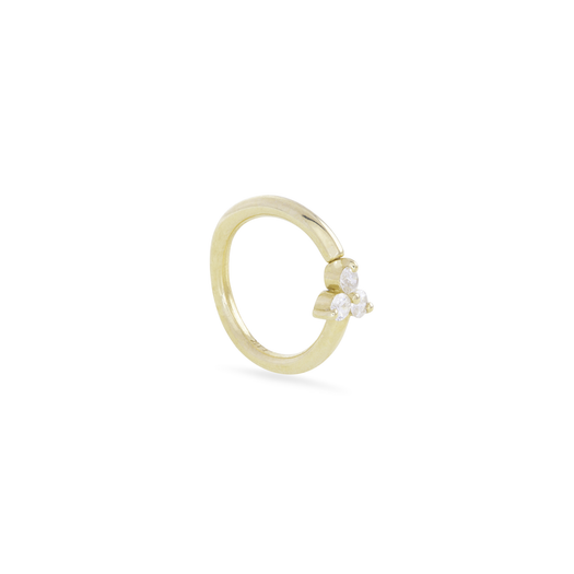 stone and strand Fixed Trio Diamond Hoop Earring