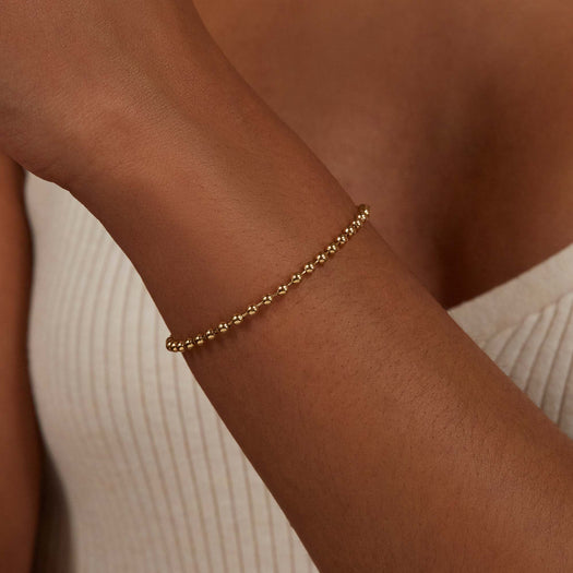 Stone And Strand Gold Ball Chain Bracelet
