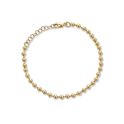 stone and strand Gold Ball Chain Bracelet