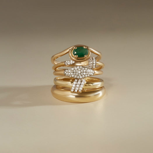 Stone And Strand Gold Bombe Ring