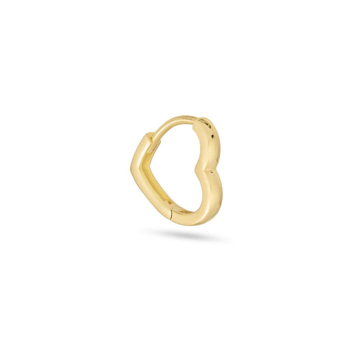 stone and strand Gold Heart Huggie Single Earring