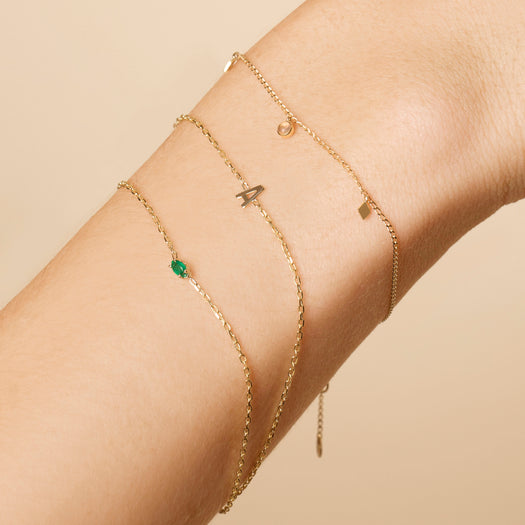 Stone And Strand Gold Initial Bracelet