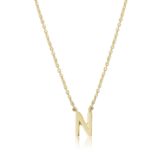 stone and strand Gold Initial Necklace