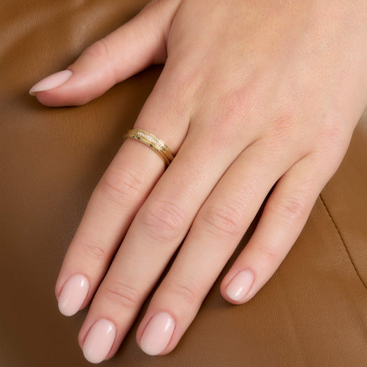 Stone And Strand Gold Knife Edge Stacking Band