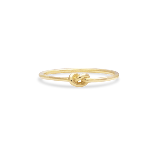 stone and strand Gold Knot Ring