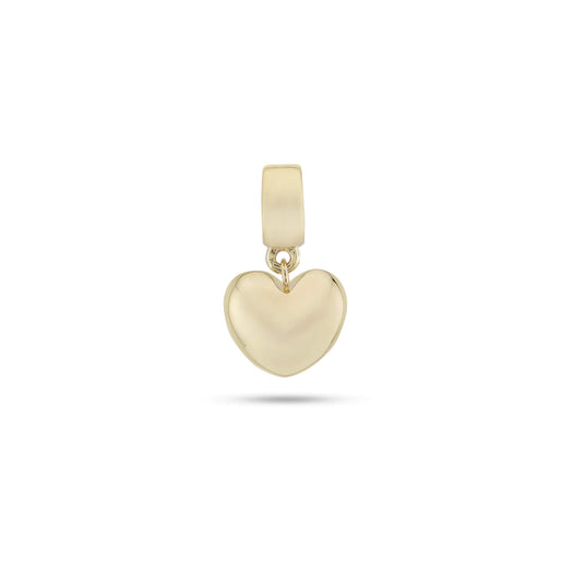 stone and strand Gold Puff Heart Bead