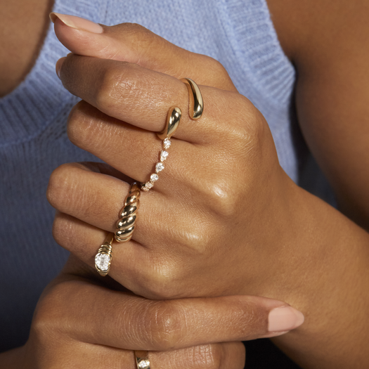 Stone And Strand Golden Droplet Hug Ring