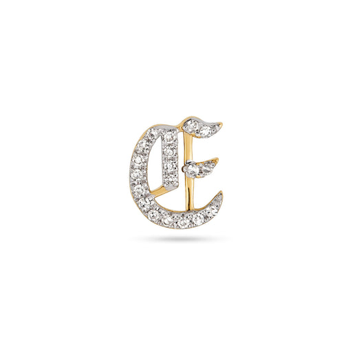 stone and strand Gothic Pave Initial Stud