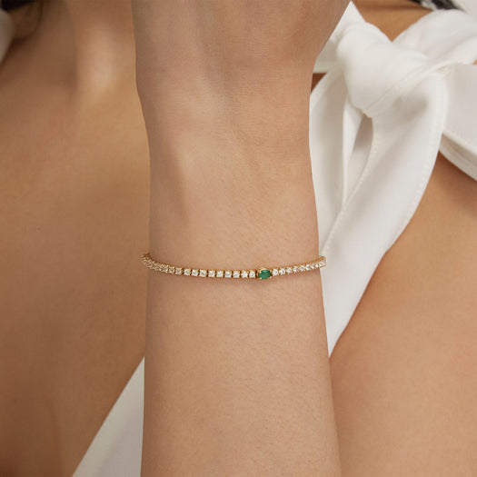 Stone And Strand Green Goddess Tennis Bracelet