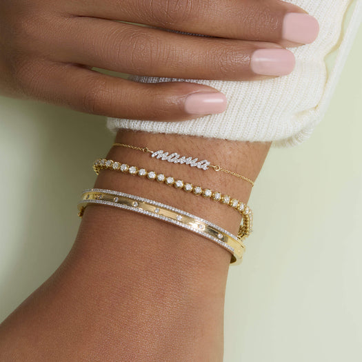 Stone And Strand Hey Mama Pave Slider Bracelet