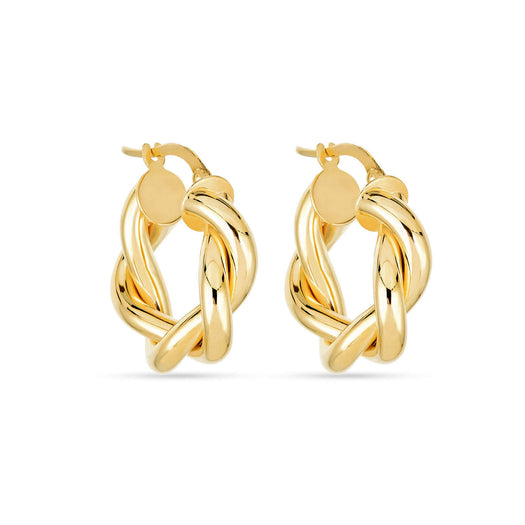stone and strand In A Twist Gold Hoops