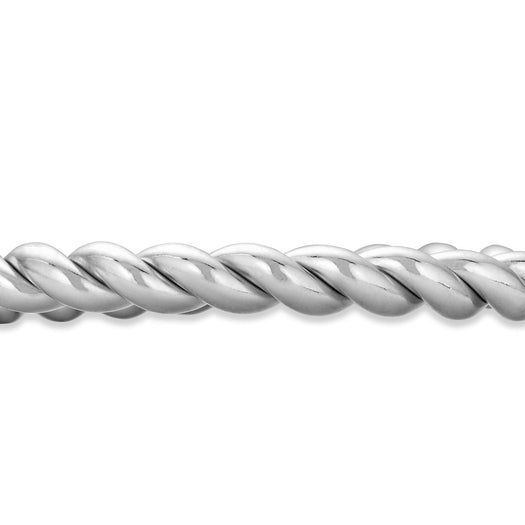 Stone And Strand In A Twist Silver Bangle